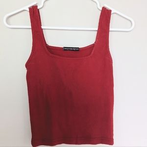 Brandy Melville Red Ribbed Crop Tank